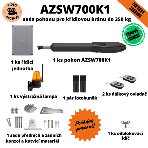 AZSW700K1 - sada pohonu pro křídlovou bránu do 350 kg